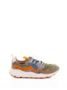 Sneaker Yamano verde militare in nylon e suede