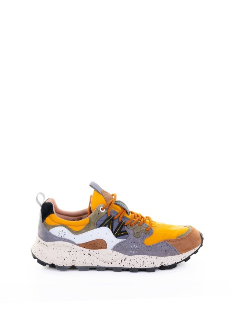Orange Yamano sneaker in nylon and suede