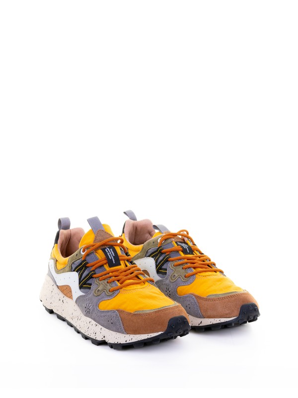 Orange Yamano sneaker in nylon and suede