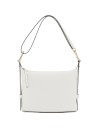 Shoulder Bag M in white leather