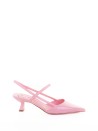 Décolleté slingback in pink nappa