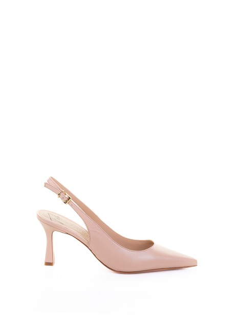 Décolleté  slingback in nappa with a pointed toe in powder