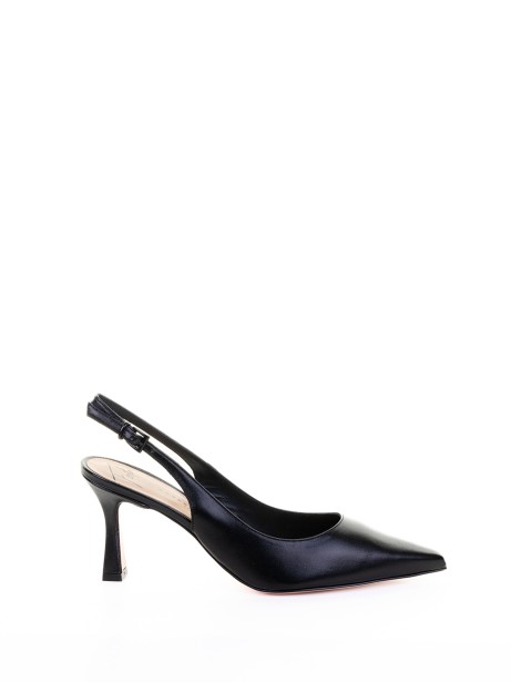 Décolleté slingback in nappa with a pointed toe in black