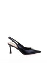 Décolleté slingback in nappa with a pointed toe in black
