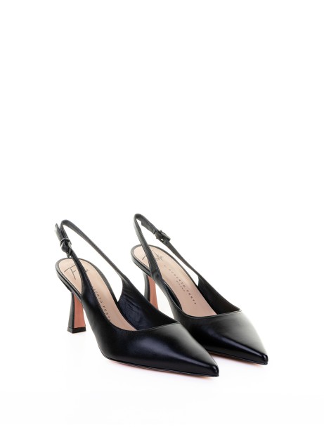 Décolleté slingback in nappa with a pointed toe in black 2