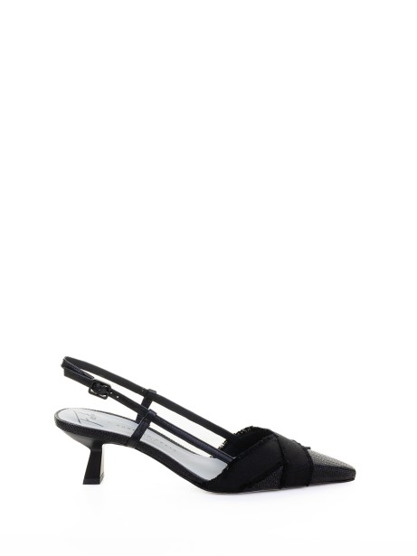 Décolleté slingback Girasole in black nappa