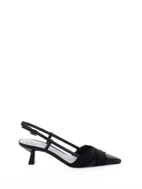 Décolleté  slingback Girasole in nappa nero