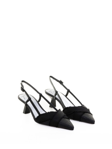 Décolleté slingback Girasole in black nappa
