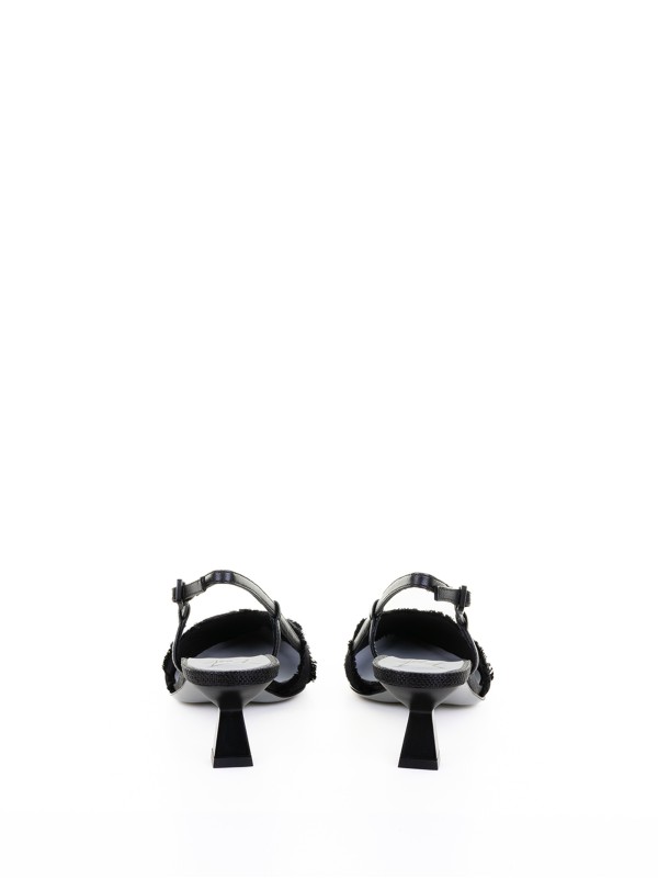 Décolleté  slingback Girasole in nappa nero