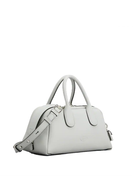Double handle leather bag with shoulder strap