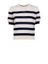 T-shirt donna a righe in puro cotone