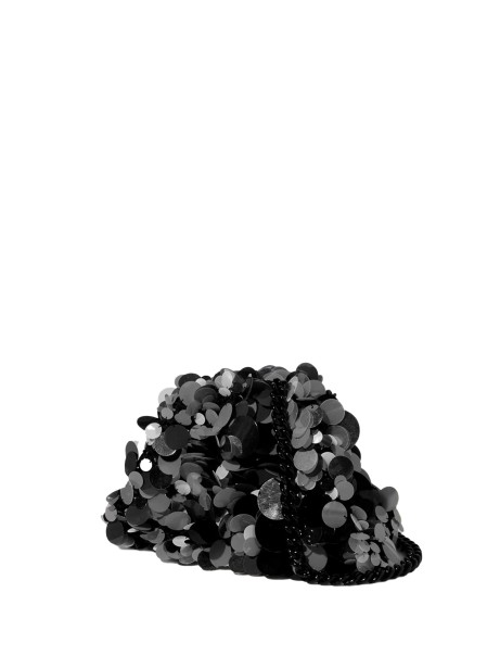 Pochette in tessuto ricamato a mano con maxi paillettes 2