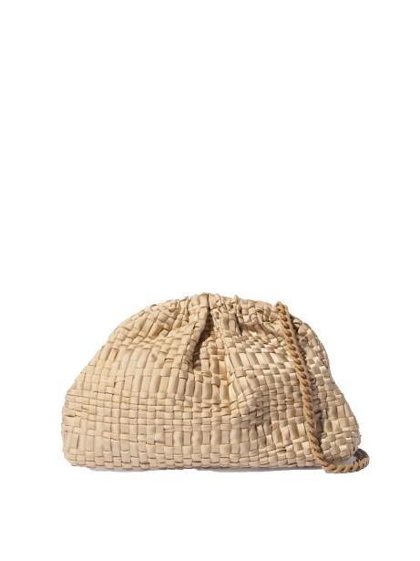 Crochet biscuit clutch with shoulder strap