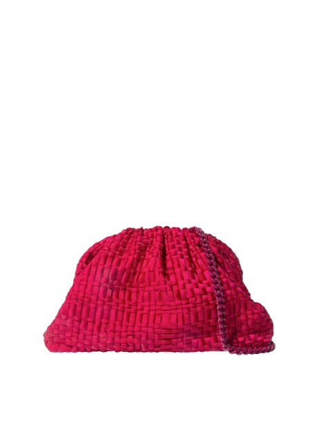 Magenta crochet clutch bag
