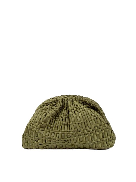 Khaki Crochet Clutch with Shoulder Strap