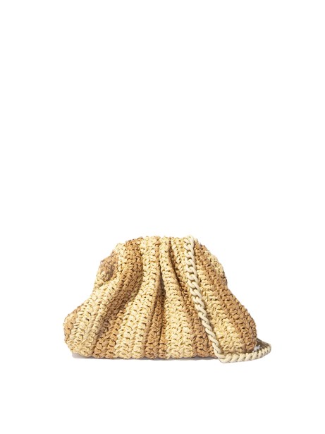 Two-tone crochet clutch with shoulder strap