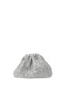Silver crochet clutch with shoulder strap