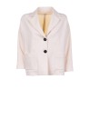 Single-breasted linen jacket with pockets
