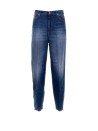 Jeans donna a vita alta in denim blu