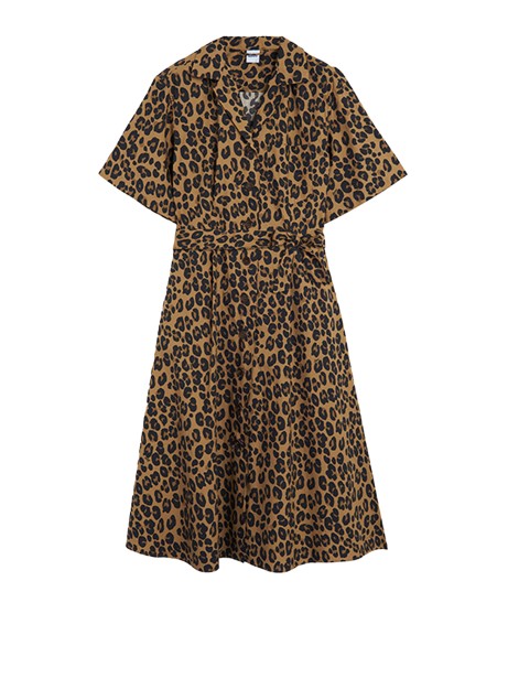 Abito lungo a maniche corte maculato