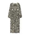 Long poplin patterned dress
