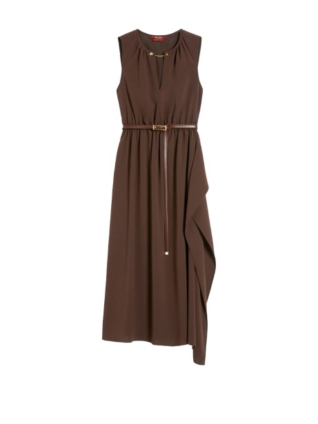 Long Coffee Dress with Belt