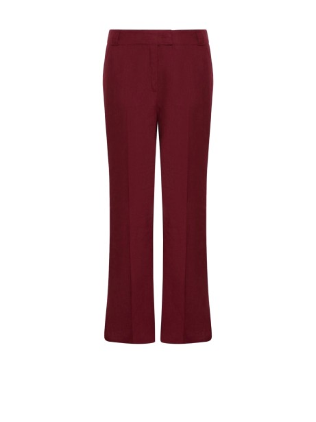Women's Bordeaux Flare Pants in Linen