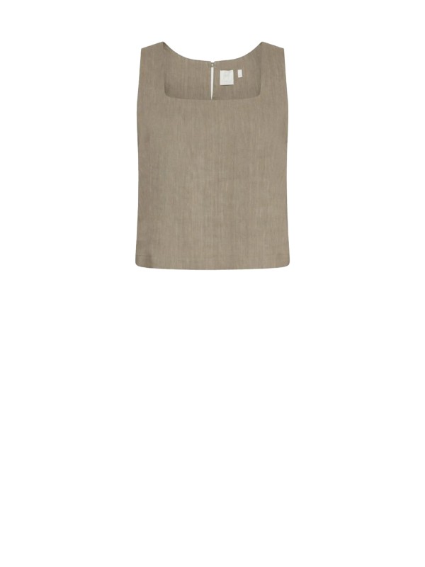 Green top in viscose and linen Green top in viscose and linen