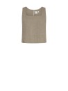 Green top in viscose and linen