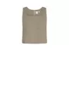 Green top in viscose and linen