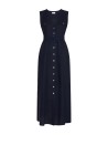 Long blue linen dress