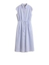 Sleeveless Shirt Dress with Drawstring Waist