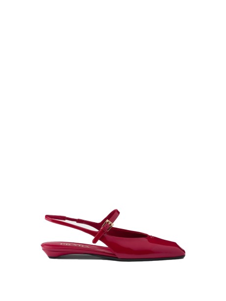 Ballerine slingback in vernice rossa