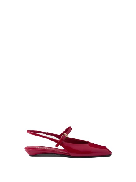 Red Patent Slingback Ballerinas