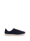 Navy blue sneakers with logo