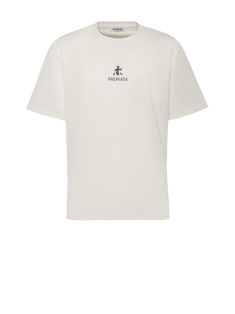 White men's T-shirt with logo