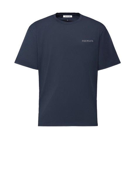 T-shirt blu uomo con logo