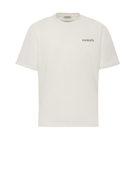 White men's T-shirt with logo