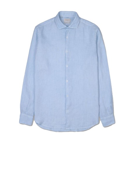 Camicia uomo azzurra in lino