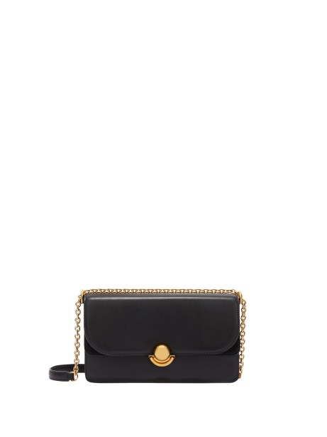 S black leather shoulder bag