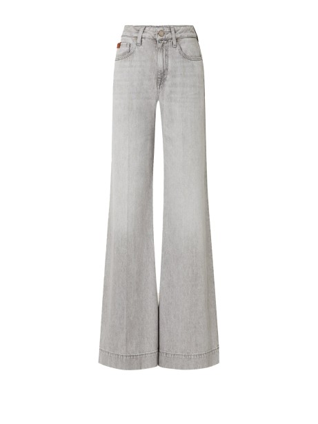 Women's wide leg jeans in gray denim