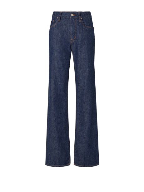 Women's wide leg jeans in dark blue denim