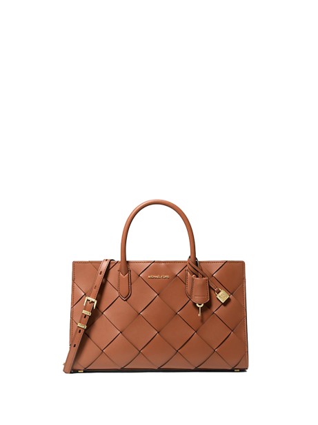 Scarlett Medium Woven Leather Satchel