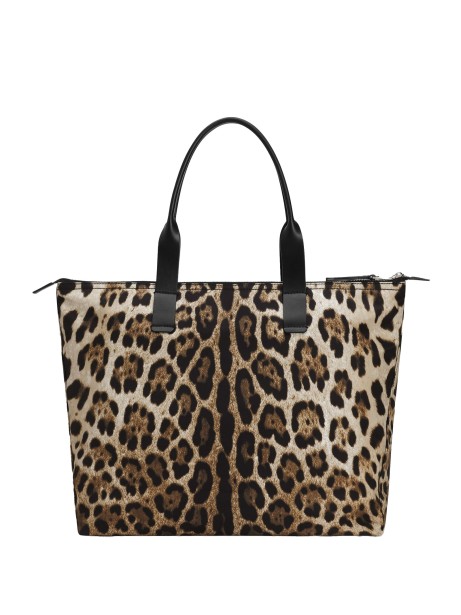 Shopping bag in nylon stampa leopardato