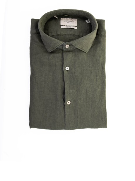 Men's Dark Green Linen Shirt