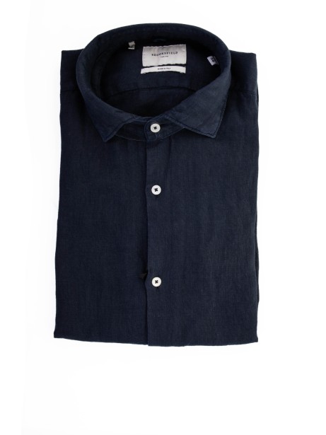 Men's Navy Blue Linen Shirt