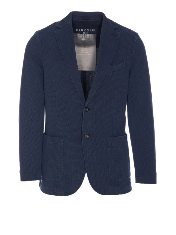 Men's Blue Single Breasted Jacket