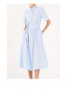 Long light blue shirt dress