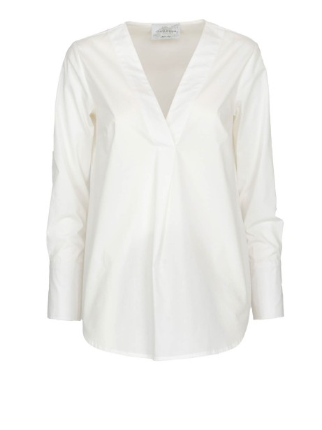 Women's White V-Neck Shirt