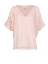 Pink V-Neck Linen Shirt